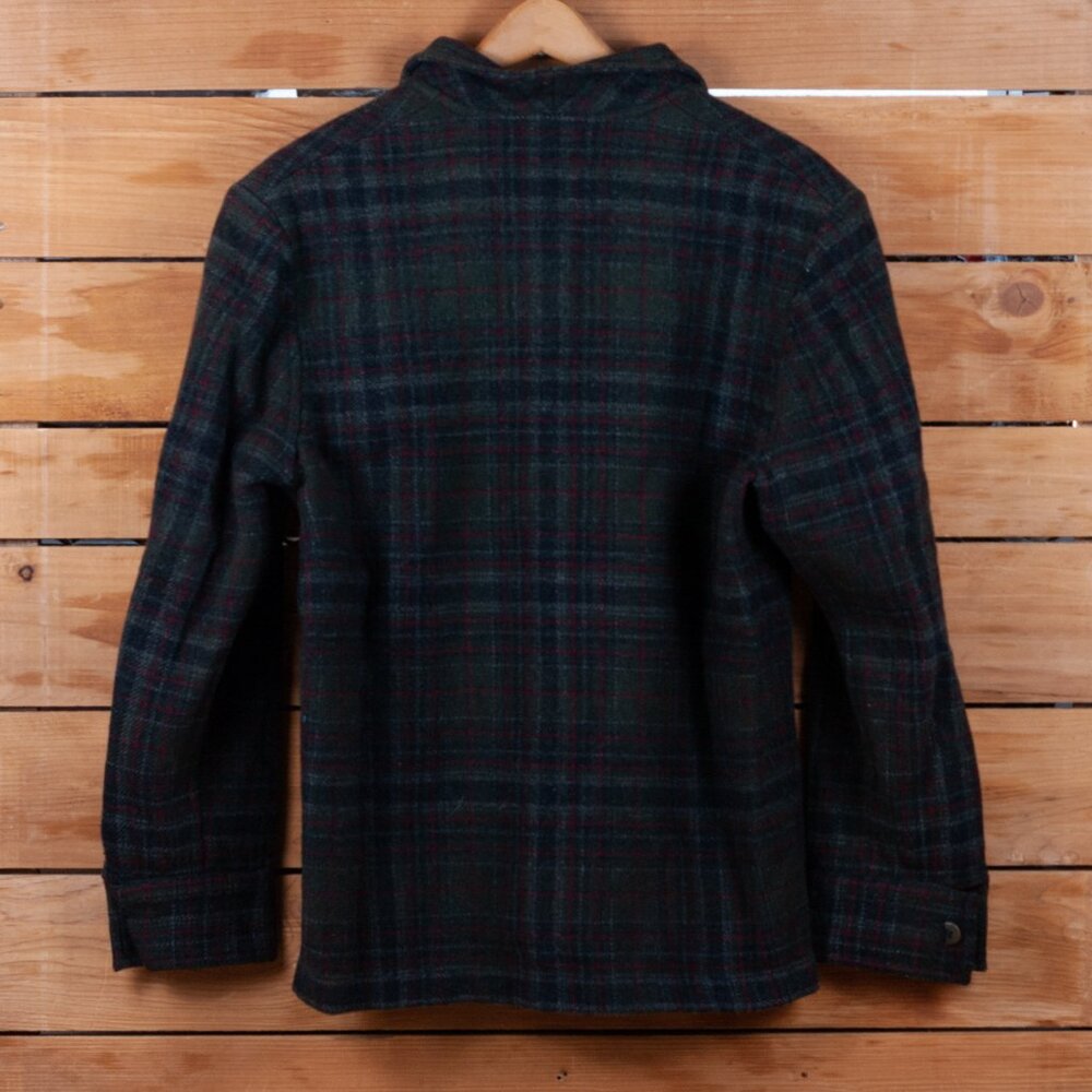 Vintage Green & Gray Plaid Wool Jacket - Women's Large - Picture 2 of 7